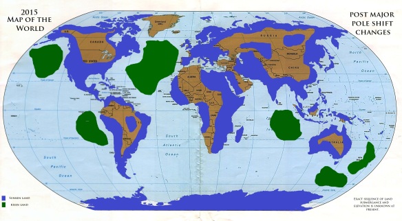 Existem mapas sugerindo uma nova configuração dos continentes depois da inversão magnética.
